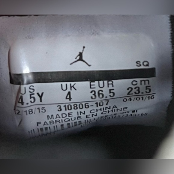 Air Jordan 10 Retro Charlotte Hornets Womens Size 6 (4.5Y) Shoes White Blue - Picture 8 of 8